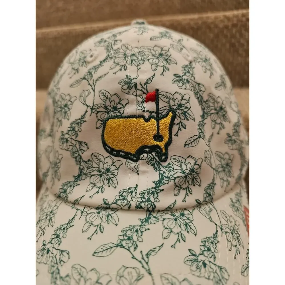 NWT MASTERS Golf Ladies Fit Green and White Floral HAT PGA Augusta National - Picture 2 of 11